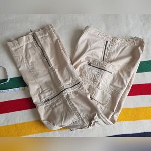 Banana Republic Khaki Cargo Pants wirh Multiple Zippered Pockets S 10